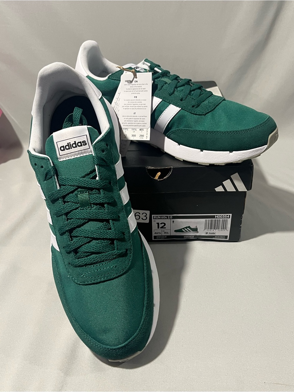adidas Green and White Retro Runner Sneakers